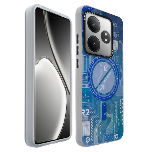 Colorful Reflective Circuit Prints Hard Back Protector Case For Realme GT 6T 5G