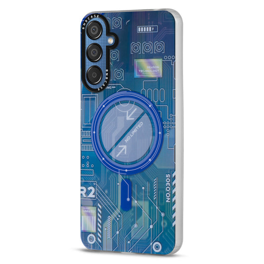 Colorful Reflective Circuit Prints Hard Back Protector Case For Samsung M15 5G