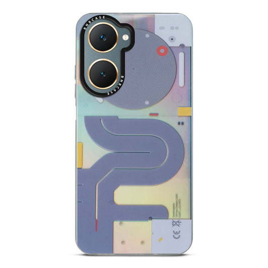 Colorful Reflective Circuit Prints Hard Back Protector Case For Vivo Y18