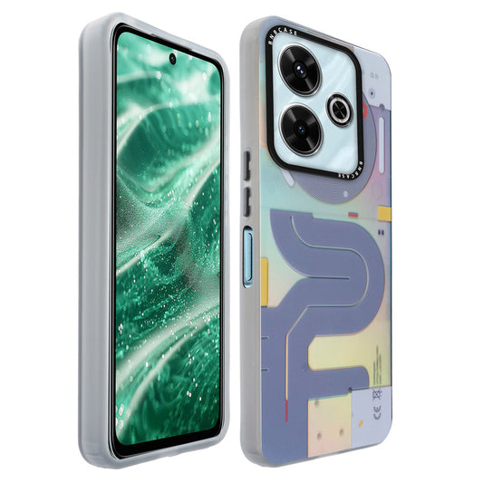 Colorful Reflective Circuit Prints Hard Back Protector Case For Poco M6 Plus 5G