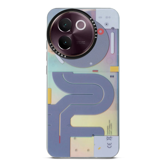 Colorful Reflective Circuit Prints Hard Back Protector Case For Vivo V30e 5G
