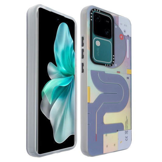 Colorful Reflective Circuit Prints Hard Back Protector Case For Vivo V30 5G