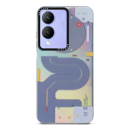 Colorful Reflective Circuit Prints Hard Back Protector Case For Vivo Y28 5G