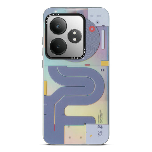 Colorful Reflective Circuit Prints Hard Back Protector Case For Realme GT 6T 5G
