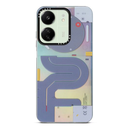 Colorful Reflective Circuit Prints Hard Back Protector Case For Redmi 13C 4G