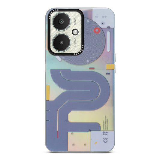 Colorful Reflective Circuit Prints Hard Back Protector Case For Redmi 13C 5G