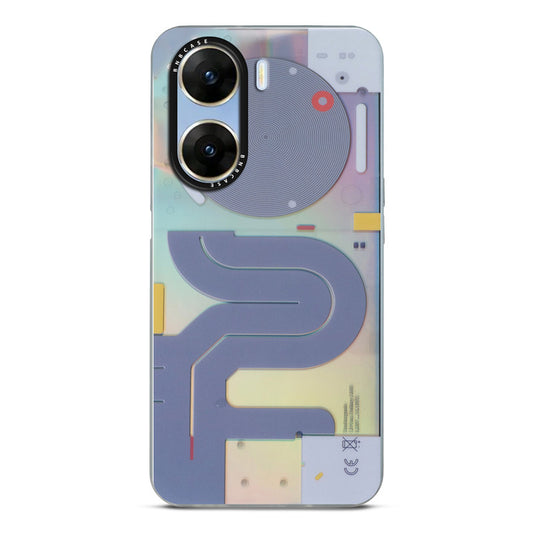 Colorful Reflective Circuit Prints Hard Back Protector Case For Vivo V29e 5G