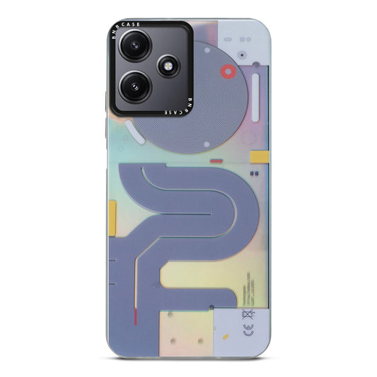 Colorful Reflective Circuit Prints Hard Back Protector Case For Redmi 12 5G