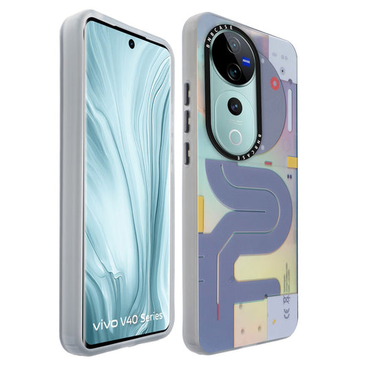 Colorful Reflective Circuit Prints Hard Back Protector Case For Vivo V40 5G