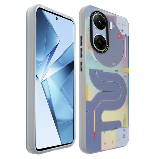 Colorful Reflective Circuit Prints Hard Back Protector Case For Vivo V29e 5G
