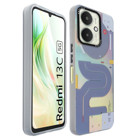 Colorful Reflective Circuit Prints Hard Back Protector Case For Redmi 13C 5G