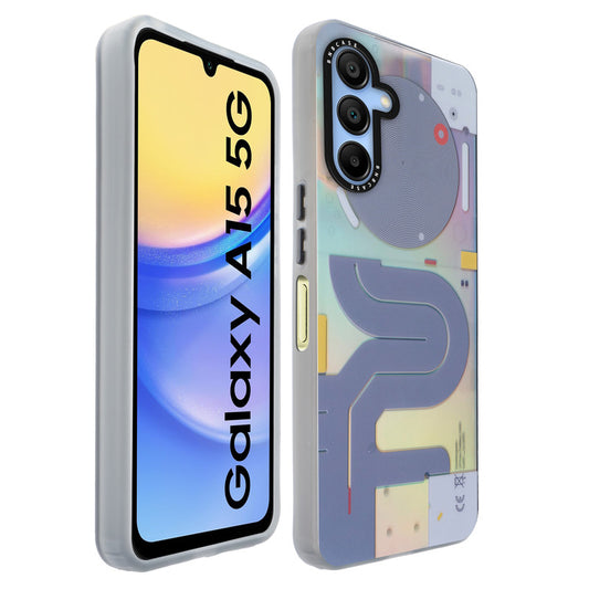 Colorful Reflective Circuit Prints Hard Back Protector Case For Samsung A15 5G