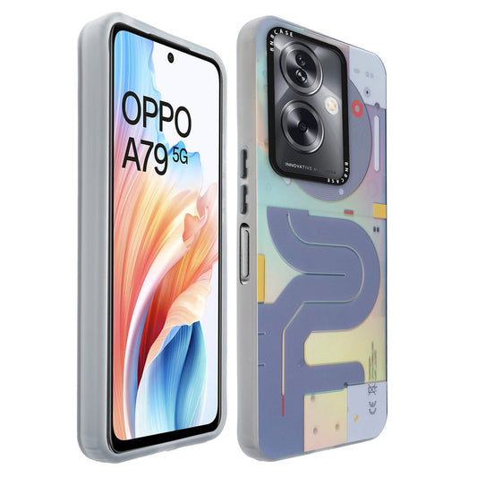 Colorful Reflective Circuit Prints Hard Back Protector Case For Oppo A79 5G