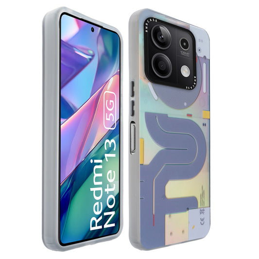 Colorful Reflective Circuit Prints Hard Back Protector Case For Redmi Note 13 5G