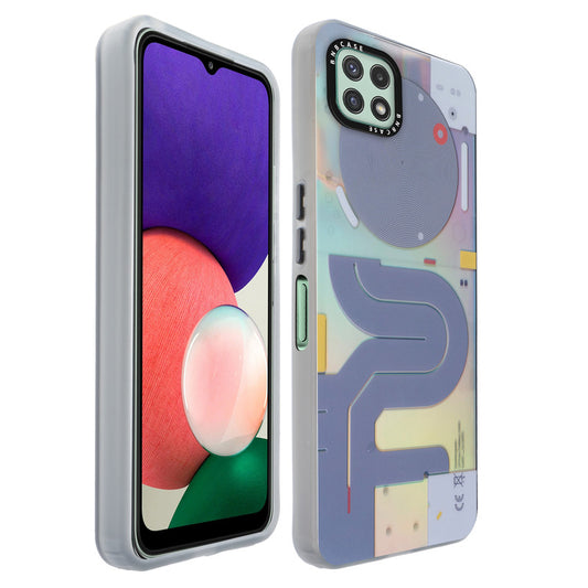 Colorful Reflective Circuit Prints Hard Back Protector Case For Samsung A22 5G