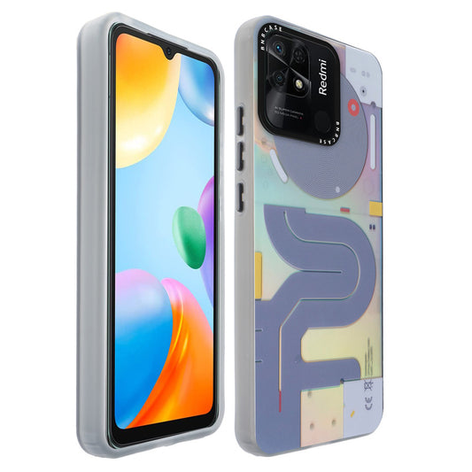 Colorful Reflective Circuit Prints Hard Back Protector Case For Redmi 10C