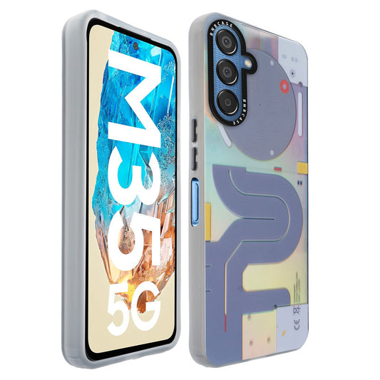 Colorful Reflective Circuit Prints Hard Back Protector Case For Samsung M35 5G