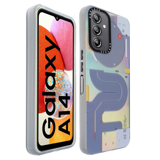 Colorful Reflective Circuit Prints Hard Back Protector Case For Samsung A14 4G