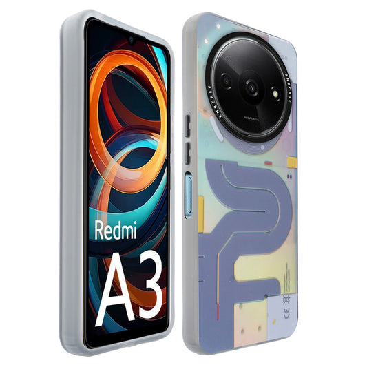 Colorful Reflective Circuit Prints Hard Back Protector Case For Redmi A3 2024