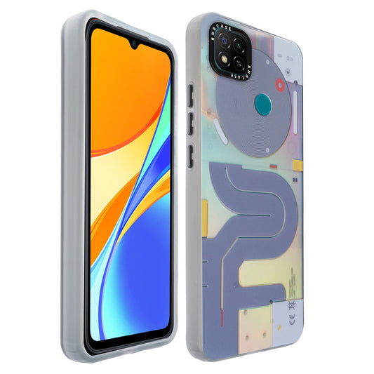 Colorful Reflective Circuit Prints Hard Back Protector Case For Redmi 9C