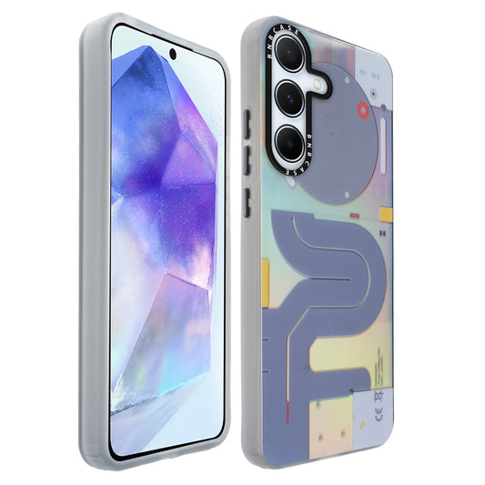 Colorful Reflective Circuit Prints Hard Back Protector Case For Samsung A55 5G