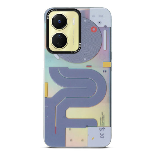 Colorful Reflective Circuit Prints Hard Back Protector Case For Vivo Y16