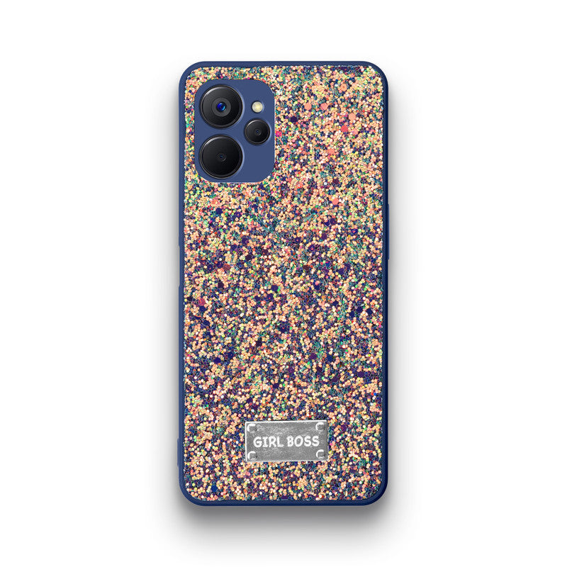 Sparkling Glitter Sequin Case with Camera Shield Back Cover For Realme 9i 5G