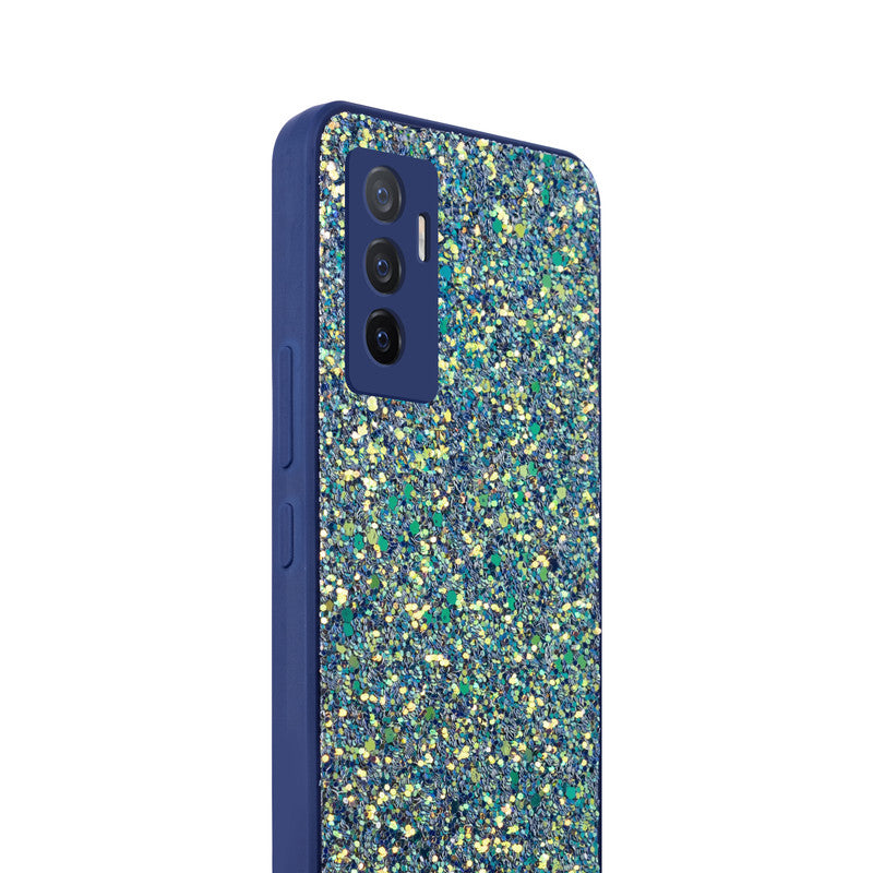 Sparkling Glitter Sequin Case with Camera Shield Back Cover For Vivo Y75 4G
