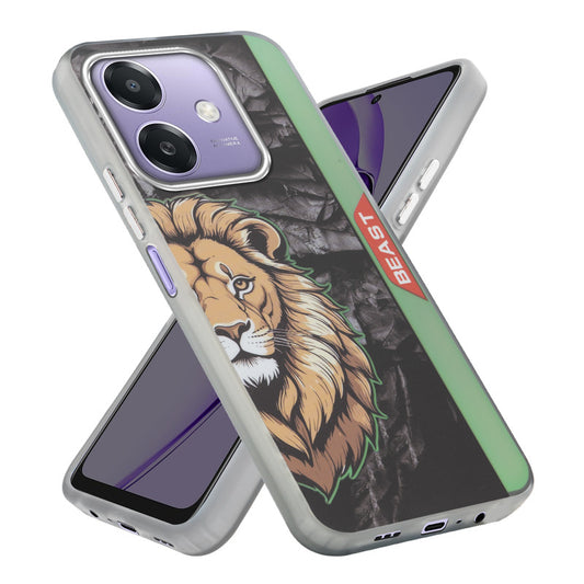 Beast Mode Animal Printed Back Case For Oppo A3x 5G With Hard Back & Glow Effect