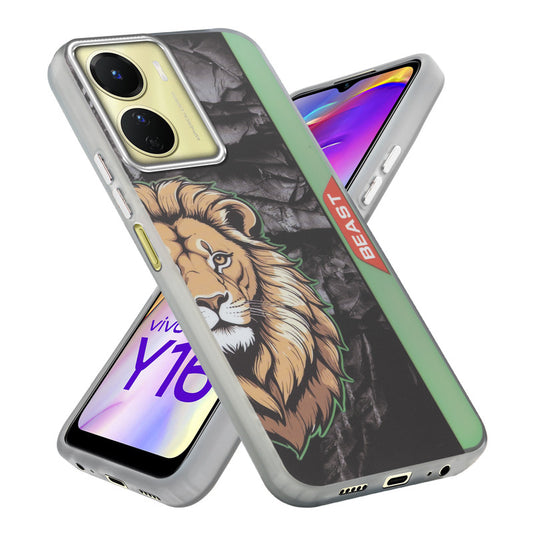 Beast Mode Animal Printed Back Case For Vivo Y16 With Hard Back & Glow Effect