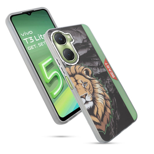 Beast Mode Animal Printed Back Case For Vivo T3 Lite 5G With Hard Back & Glow Effect
