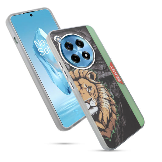 Beast Mode Animal Printed Back Case For OnePlus 12R 5G With Hard Back & Glow Effect