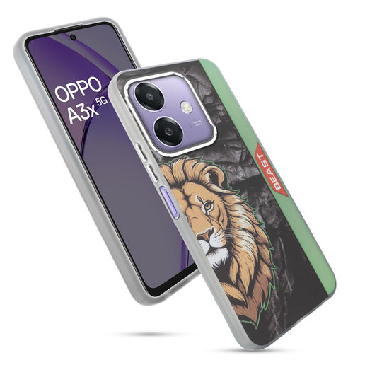 Beast Mode Animal Printed Back Case For Oppo A3x 5G With Hard Back & Glow Effect