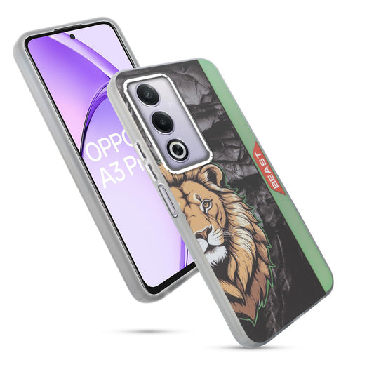 Beast Mode Animal Printed Back Case For Oppo A3 Pro 5G With Hard Back & Glow Effect