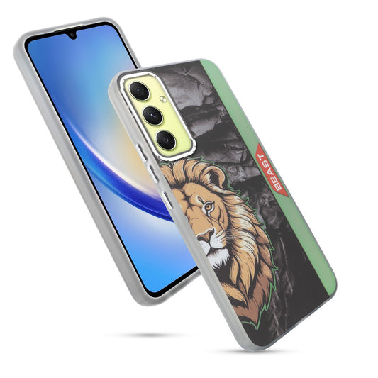 Beast Mode Animal Printed Back Case For Samsung A34 5G With Hard Back & Glow Effect