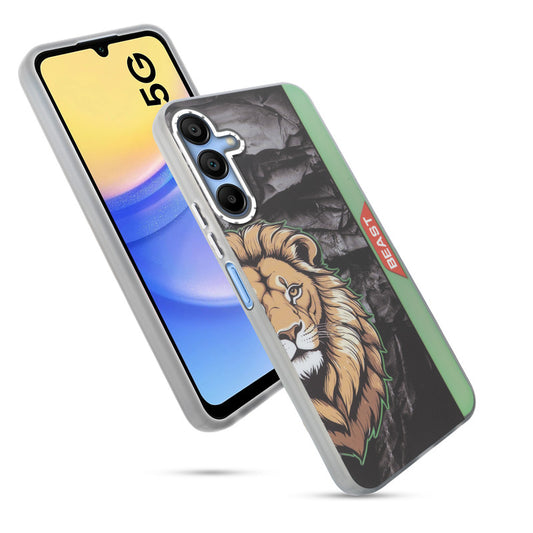 Beast Mode Animal Printed Back Case For Samsung A15 5G With Hard Back & Glow Effect
