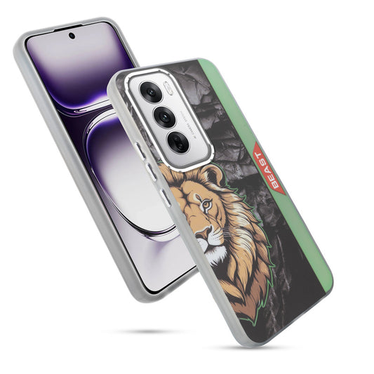 Beast Mode Animal Printed Back Case For Oppo Reno 12 5G With Hard Back & Glow Effect