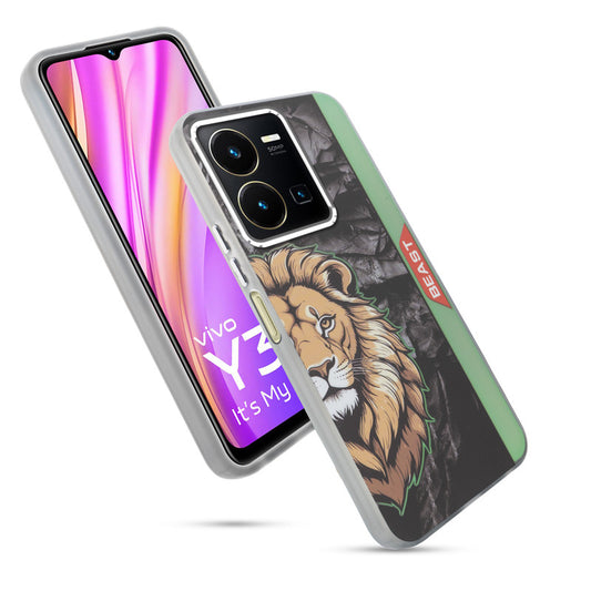Beast Mode Animal Printed Back Case For Vivo Y35 With Hard Back & Glow Effect