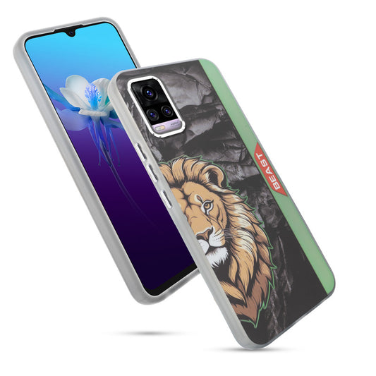 Beast Mode Animal Printed Back Case For Vivo V20 With Hard Back & Glow Effect
