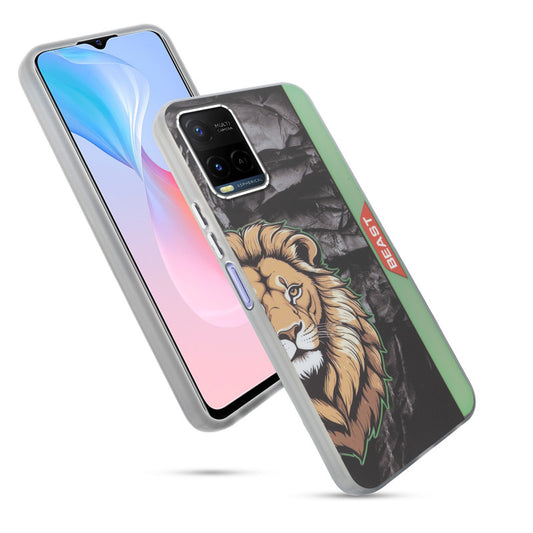 Beast Mode Animal Printed Back Case For Vivo Y21 2021 With Hard Back & Glow Effect