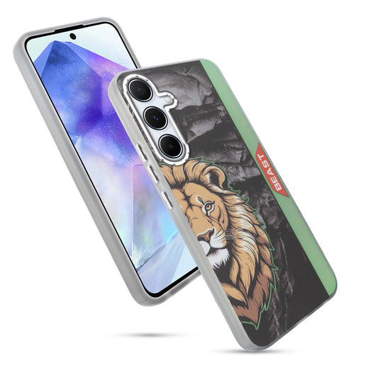 Beast Mode Animal Printed Back Case For Samsung A55 5G With Hard Back & Glow Effect