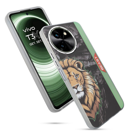 Beast Mode Animal Printed Back Case For Vivo T3x 5G With Hard Back & Glow Effect