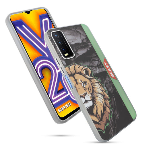 Beast Mode Animal Printed Back Case For Vivo Y20 With Hard Back & Glow Effect