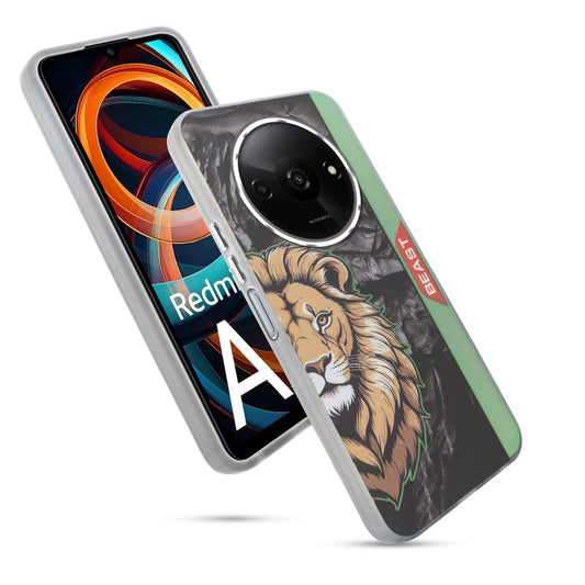 Beast Mode Animal Printed Back Case For Redmi A3 2024 With Hard Back & Glow Effect