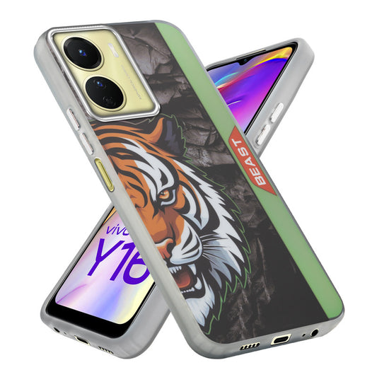 Beast Mode Animal Printed Back Case For Vivo Y16 With Hard Back & Glow Effect