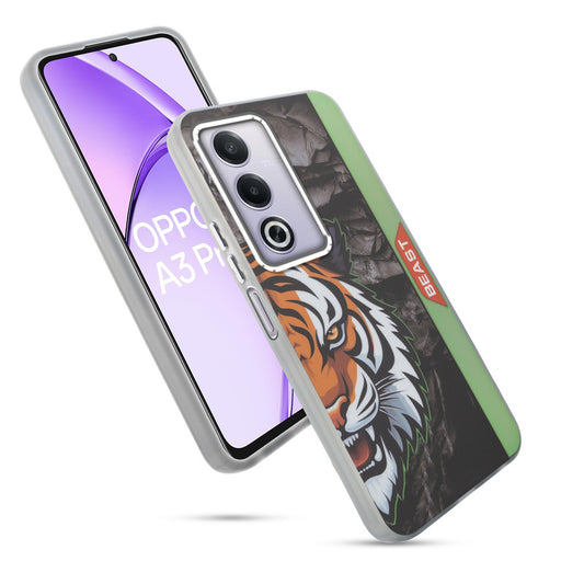 Beast Mode Animal Printed Back Case For Oppo A3 Pro 5G With Hard Back & Glow Effect