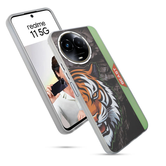 Beast Mode Animal Printed Back Case For Realme 11 5G With Hard Back & Glow Effect