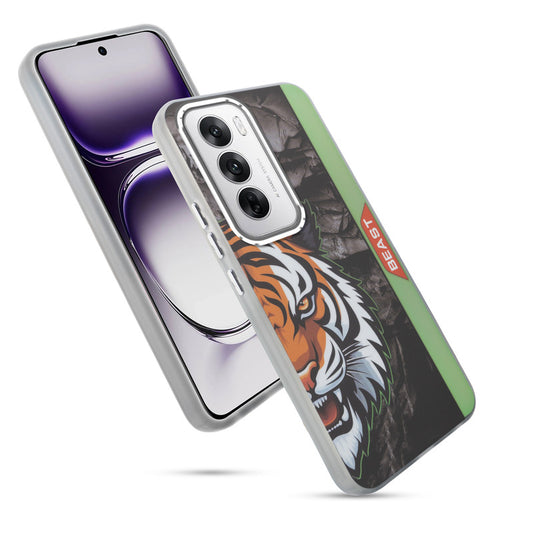 Beast Mode Animal Printed Back Case For Oppo Reno 12 5G With Hard Back & Glow Effect