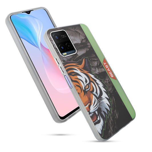 Beast Mode Animal Printed Back Case For Vivo Y21 2021 With Hard Back & Glow Effect