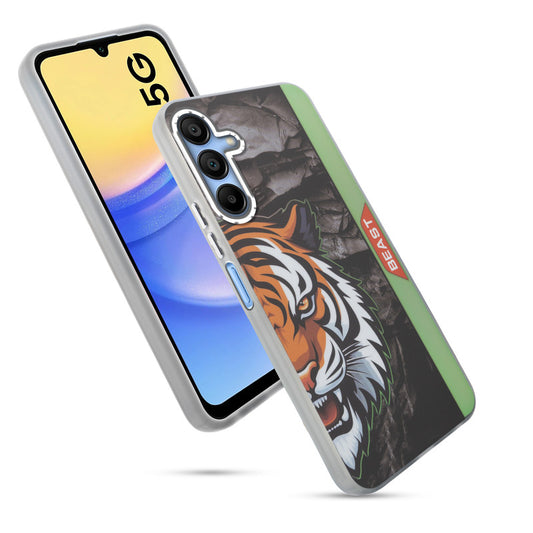Beast Mode Animal Printed Back Case For Samsung A15 5G With Hard Back & Glow Effect